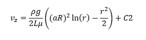 velocity distribution in falling film