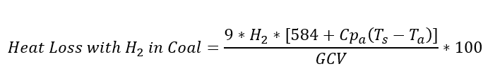 Heat loss with hydrogen content in fuel