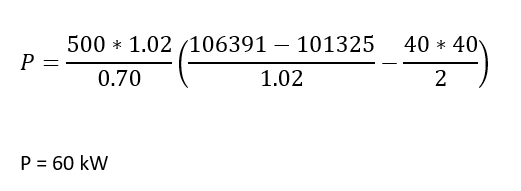 power requirement for a centrifugal fan